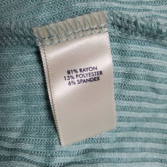 BKE Boyfriend Button Front Corded Shacket Top Aqua Blue Ribbed Small Oversized - Picture 6 of 7